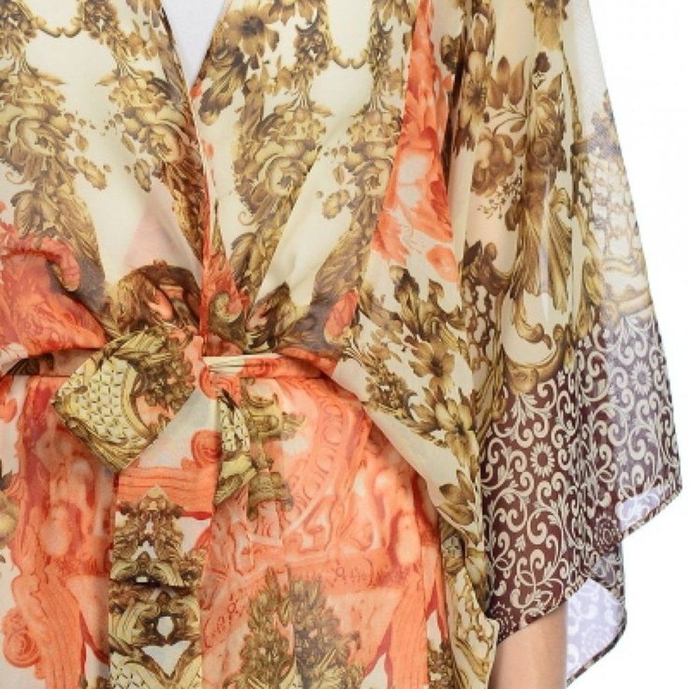 CARAPACE LONG GOLD AND RUST CARDIGAN - Picture 2 of 3